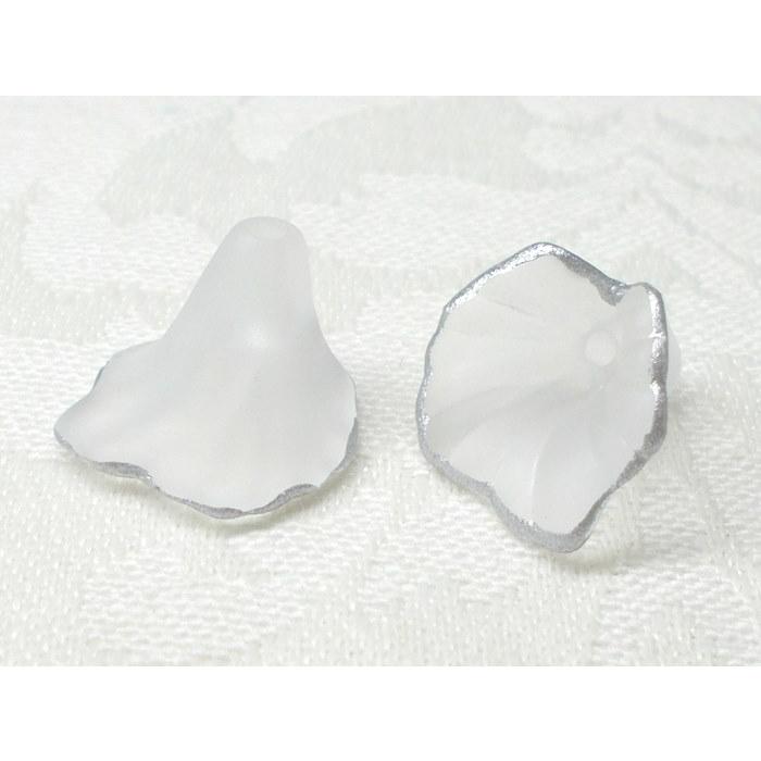１２ＭＭ １弁 ラン (S) ２ヶ アクリル フラワー ゴールド シルバー ライン ビーズ アンド パーツ アクセサリー 花 びら クリスタル フロスト ハナ |  | 08