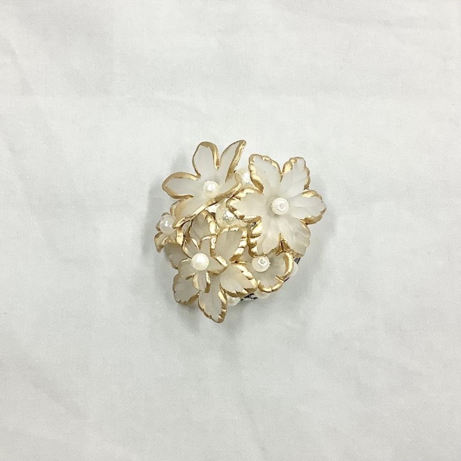 25MM 6弁 キク 2ヶ アクリル フラワー ゴールド シルバー