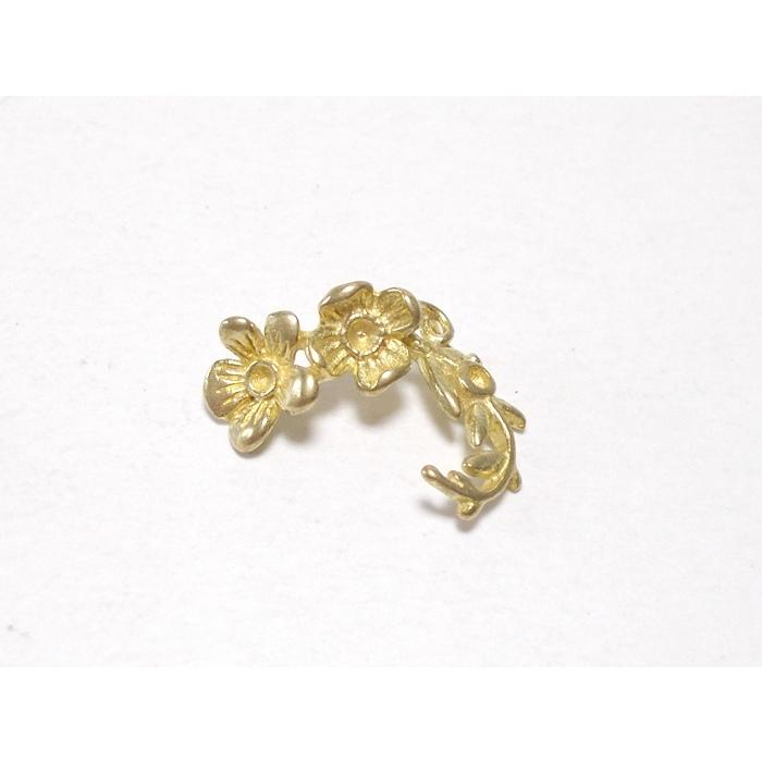 生地 メタル パーツ 17×7 ＭＭ (花の幅） 1ヶ 真鍮の生地のままです メッキは付いていません | 
