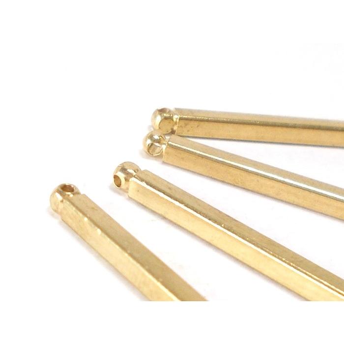 生地 メタル パーツ スティック S 2×25mm 4ヶ 真鍮の生地のままです メッキは付いていません |  | 01
