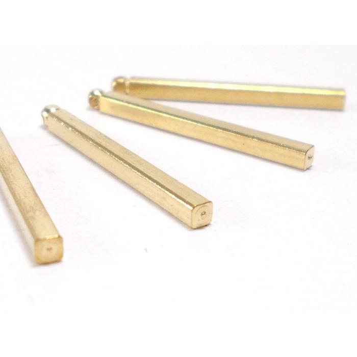 生地 メタル パーツ スティック S 2×25mm 4ヶ 真鍮の生地のままです メッキは付いていません |  | 02
