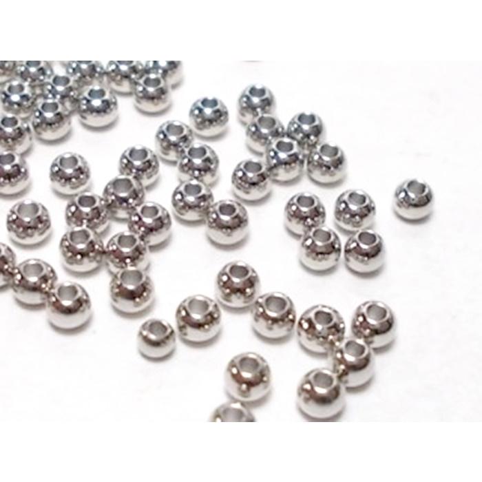 真鍮丸玉　　ロジウム　2.5mm　 (６0ヶ）｜beadsshopj4