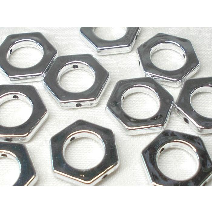 売切り 六角 リング １６ＭＭ １０ヶ メタル カラー ＆ オーロラ アクリル ビーズ アンド パーツ アクセサリー シルバー ゴールド |  | 02