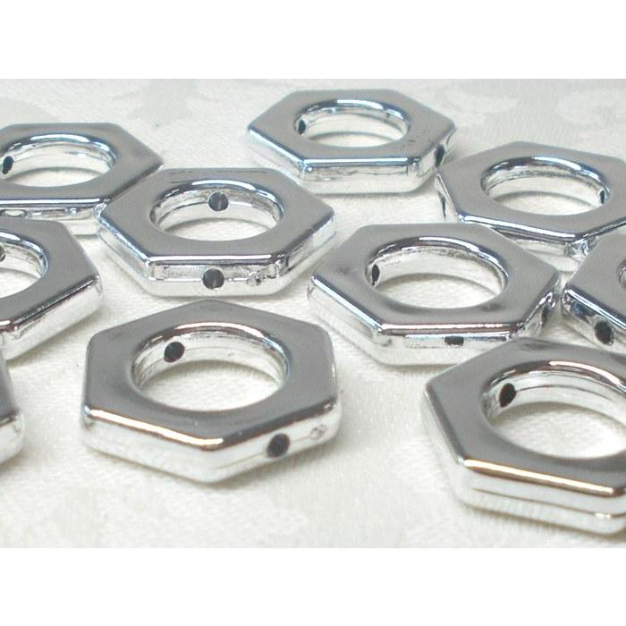 売切り 六角 リング １６ＭＭ １０ヶ メタル カラー ＆ オーロラ アクリル ビーズ アンド パーツ アクセサリー シルバー ゴールド |  | 06
