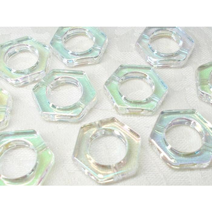 売切り 六角 リング １６ＭＭ １０ヶ メタル カラー ＆ オーロラ アクリル ビーズ アンド パーツ アクセサリー シルバー ゴールド |  | 03