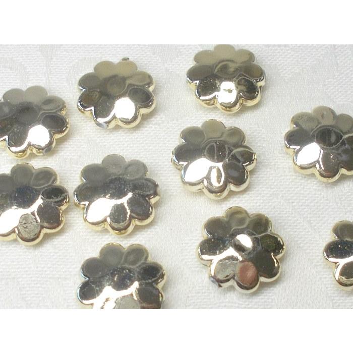 売切り 花 １３ＭＭ １０ヶ メタル カラー ＆ オーロラ アクリル ビーズ アンド パーツ アクセサリー シルバー ゴールド |  | 01