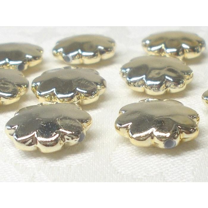 売切り 花 １３ＭＭ １０ヶ メタル カラー ＆ オーロラ アクリル ビーズ アンド パーツ アクセサリー シルバー ゴールド |  | 04