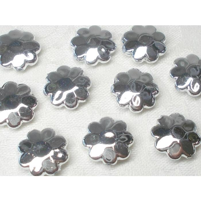 売切り 花 １３ＭＭ １０ヶ メタル カラー ＆ オーロラ アクリル ビーズ アンド パーツ アクセサリー シルバー ゴールド |  | 02