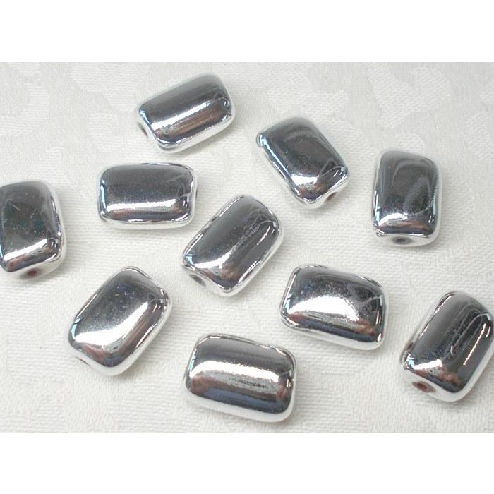 売切り フラット レクタングル １０Ｘ１４ＭＭ １０ヶ メタル カラー ＆ オーロラ アクリル ビーズ アンド パーツ アクセサリー シルバー ゴールド |  | 02