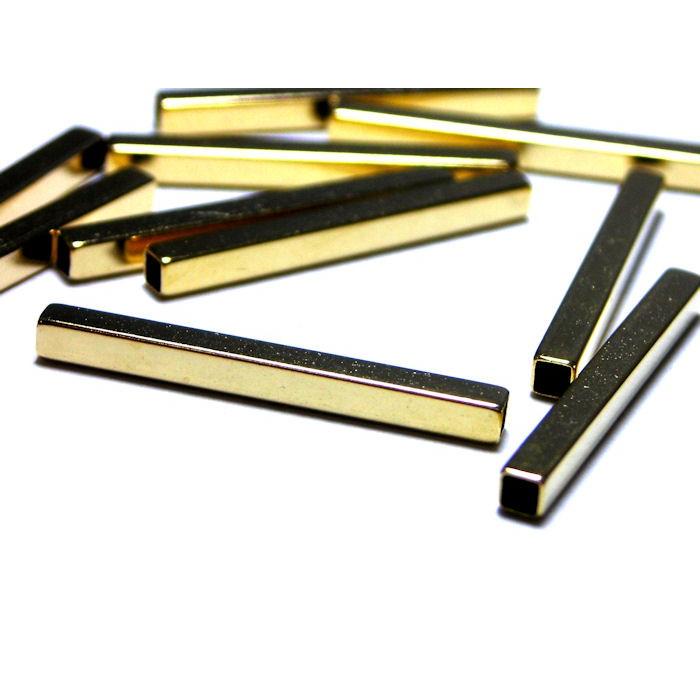 角線パイプビーズ 2×20mm(穴径1.35mm) 10ヶ : ビーズ 角線パイプビーズ 2×20mm(穴径1.35mm) 10ヶ : ビーズ