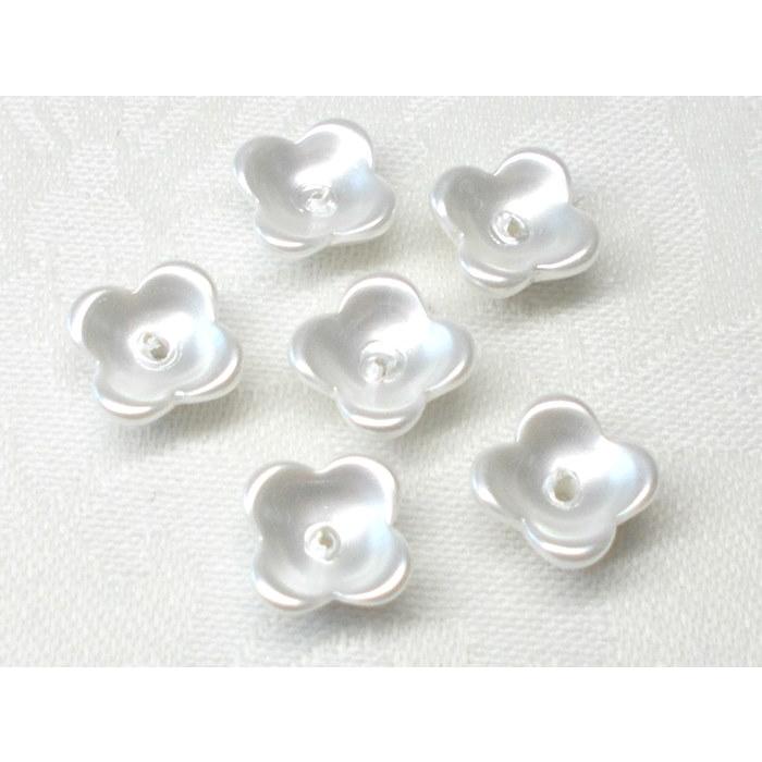パール ガラス 4弁花 9mm (６ヶ)  ビーズ アンド パーツ フラワー アクセサリー 手芸 ハンドメイド Ｊ４ 花 |  | 03