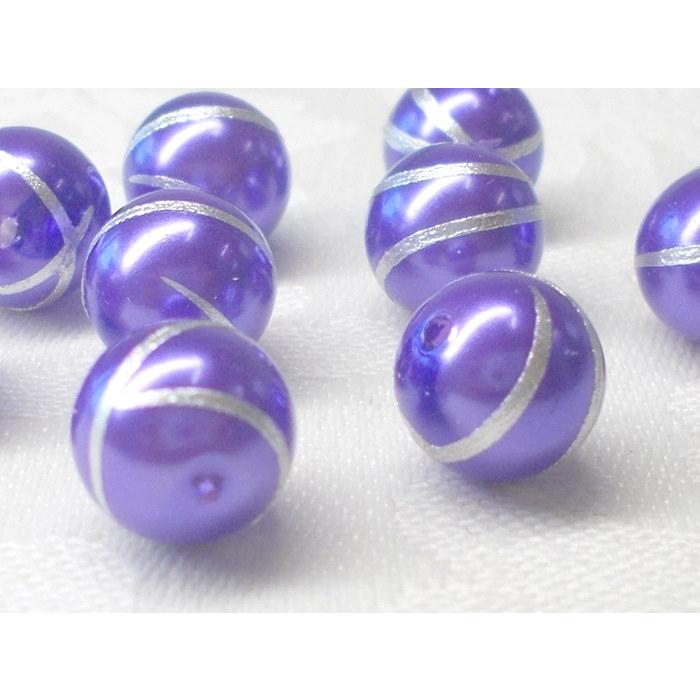 ８ＭＭ パール １０ヶ ゴールド ＆ シルバー ライン ビーズ アンド パーツ 真珠 プラ ラウンド ハンドメイド Ｊ４ アクリル アクセサリー |  | 20
