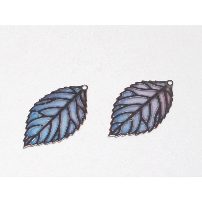 ステンドグラス 調 メタル パーツ リーフ (S) 13X23ｍｍ (2ケ) |  | 02