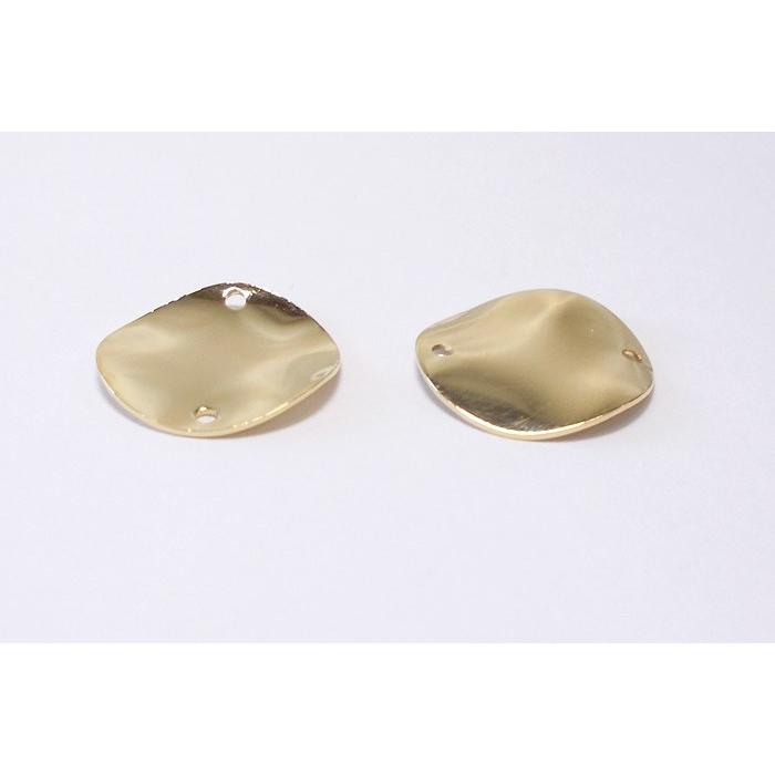 メタルプレートパーツ ゆがみウェーブ　15mm(2ヶ穴)　ライトゴールド (10ヶ） |  | 02