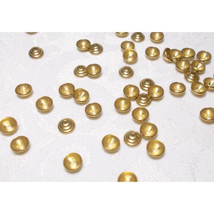 真鍮三段キャップＳ（5g）生地　約４０ケ　５Ｘ２ＭＭ | 