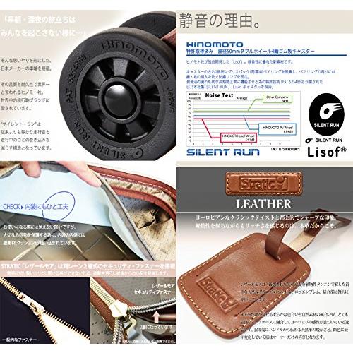 [ストラティック] スーツケース ジッパー レザー&モア グッドデザイン賞 静音双輪キャスター 保証付 66 cm 3.43kg 容量65L ファスナー 返品無料