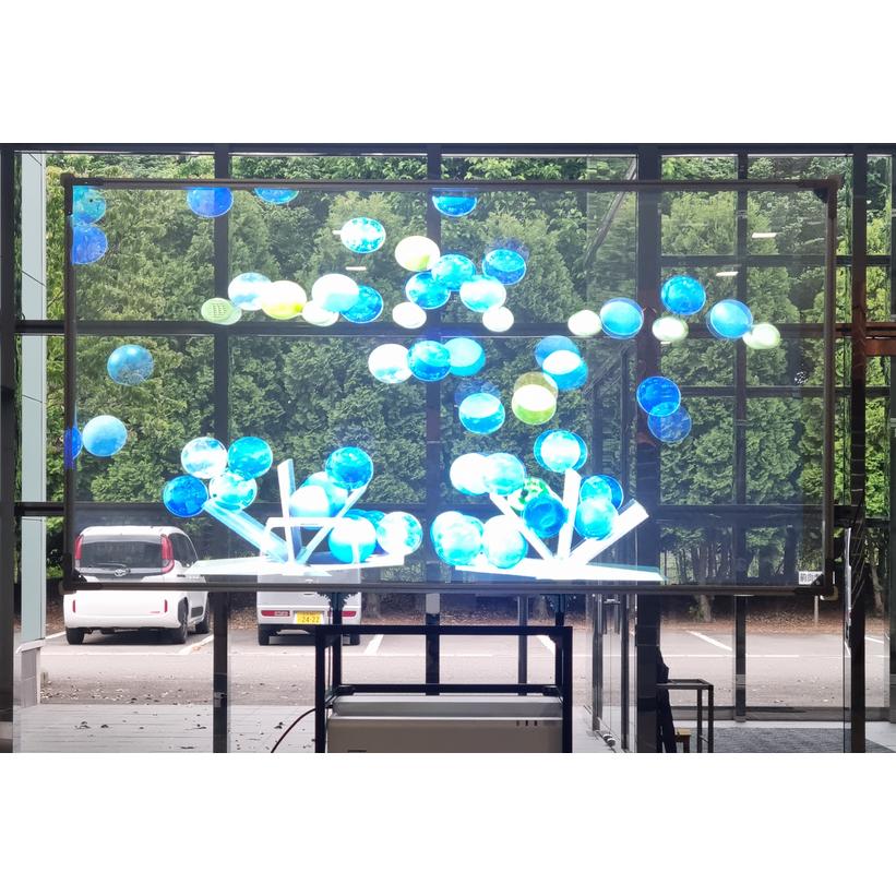 映写機＋スクリーン 80inch BeamScope 反射型透明プロジェクタースクリーン : ビーム