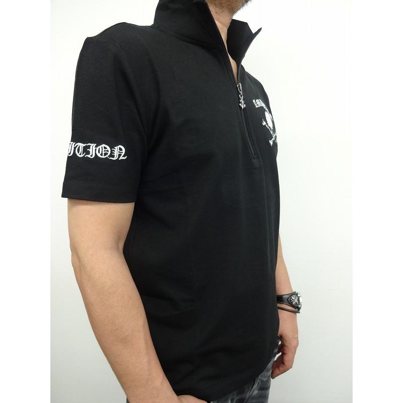 今季一番 ちょい悪 ワイルド おとこのブランド ビーアンビション Be Ambition スカル クロス刺繍 Zipup 半袖tシャツ Size M L Xl Xxl ポロシャツ カラー スカイブルー Primebusinesscards Com