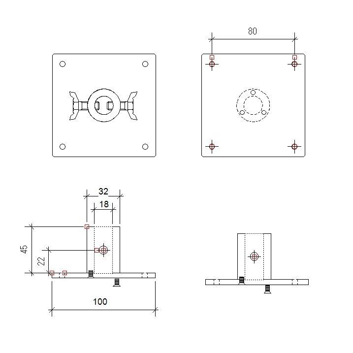 アルミベース オベタ ローベース 架台 投光器 舞台照明 照明用 AL-BASE-10 | Beamtec | 03