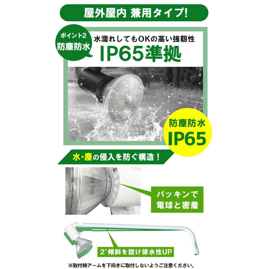 LED電球付き スポットライト 照明 業務用 オフィス 工場 現場 作業用 ライト ブラケットライト ワークライト E26FLLEAM-10｜beamtec-forbusiness｜10