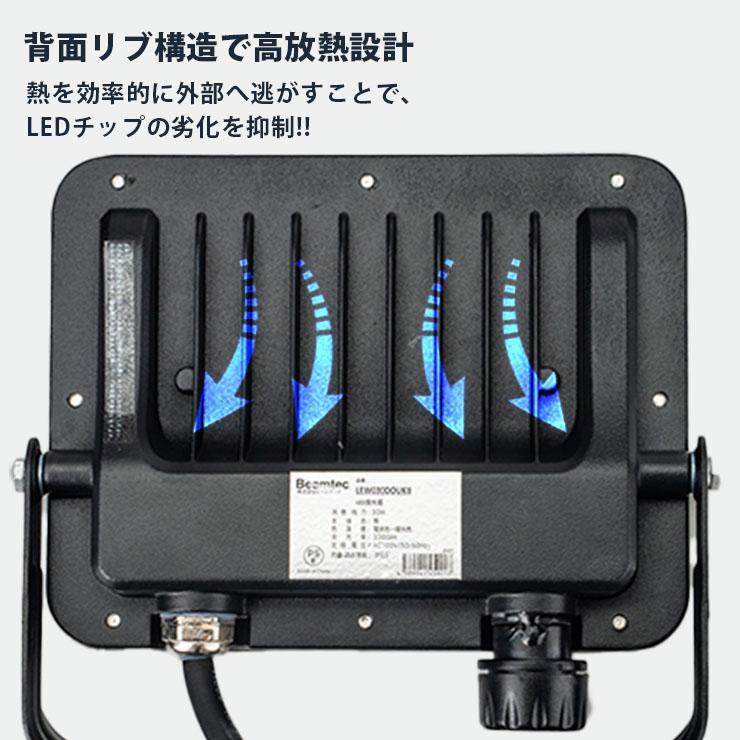 LED投光器 電球色 昼光色 黒 白 30W IP65 屋内 屋外 防塵 耐塵 防水 | Beamtec | 14