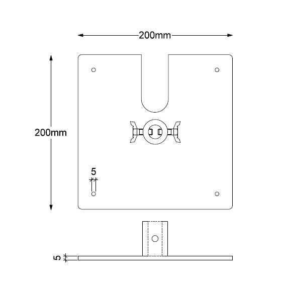 アルミベース オベタ ローベース 架台 投光器 AL-BASE | Beamtec | 08