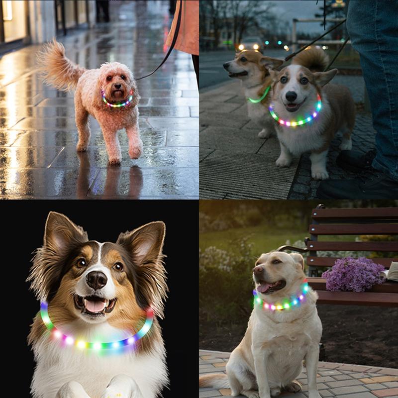 光る首輪 犬 LED 首輪 USB充電式 猫 小型犬 中型犬 対応 30cm 50cm 高輝度 夜間 散歩 安全 軽量 防水 調整可 点滅 点灯 3モード 高速充電 ペット用 COLLAR |  | 04