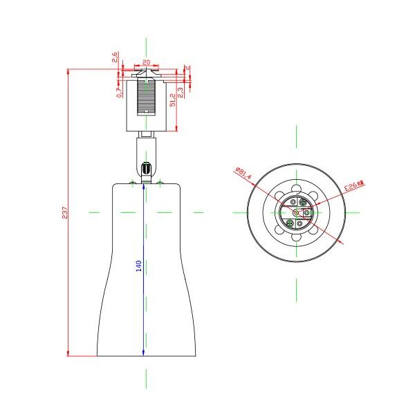 配線ダクトレール用 スポットライト ダクトレール スポットライト LED 電球 E26口金 電球別売り LED照明器具 E26RAIL-CKR 黒 E26RAIL-CWR 白 | Beamtec | 06