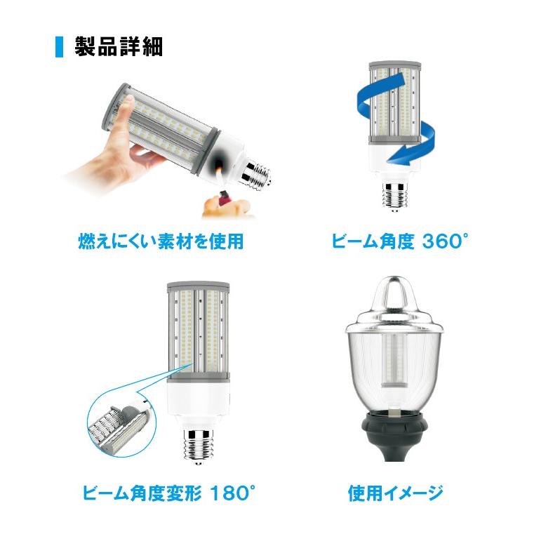 LED電球 回転 コーンライト E26 E39 175w 電球色 昼白色 6750lm 高演色Ra80 IP64 180度 変形 水銀灯 街路灯｜beamtec｜13