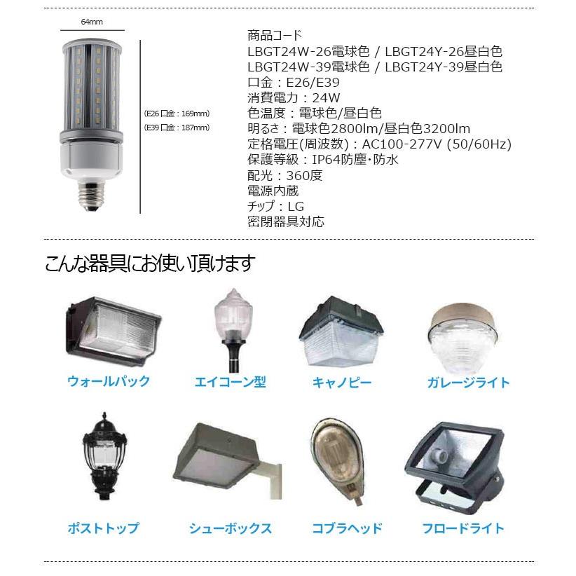 LED 水銀ランプ 125W 相当 E26 E39 防水 密閉型器具対応 LED コーンライト 照射角360度 LEDライト 街路灯 防犯灯 水銀灯 コーン型 水銀灯交換用 | Beamtec | 12