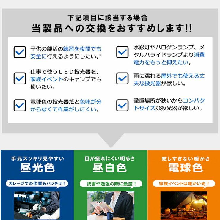 LED投光器 電球色 昼白色 昼光色 黒 100W IP65 屋内 屋外 防塵 耐塵 防水 LEW100DOUKS ビームテック | Beamtec | 05