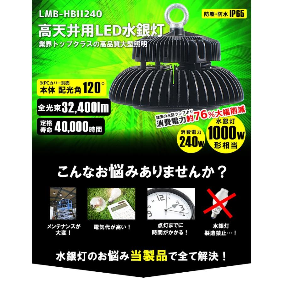 Beamtec 240W LED水銀灯 800W 相当 高天井用LED LED照明 屋外
