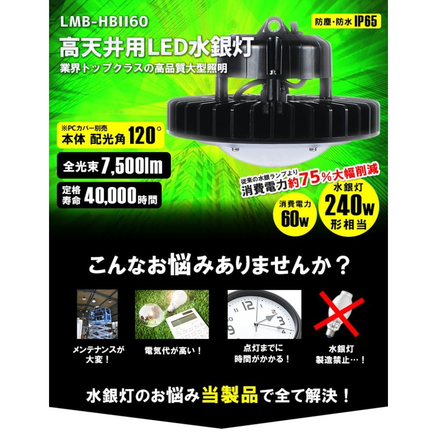 LED水銀灯　240W　相当　高天井用LEDLED照明　屋外対応　IP65　選べる角度　施設照明　作業灯　倉庫　昼光色　LEDライト　工場　7500lm