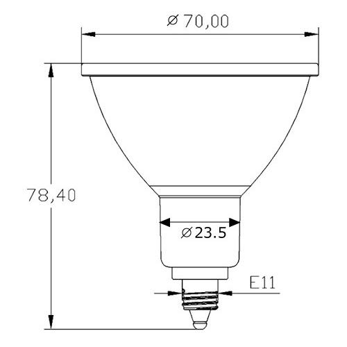 10個セット LEDスポットライト E11 70W型相当 中角30度 COBタイプ 7W JDRφ70 LS7111H 濃い電球 LS7111A LED 電球色 LS7111C 昼光色｜beamtec｜05