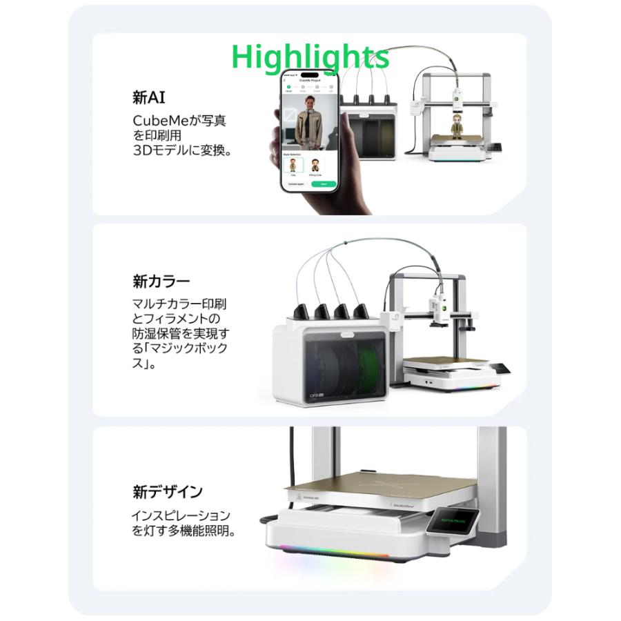 Creality SPARKX-i7Combo 3Dプリンター 家庭用 AIフォト 3Dモデリング
