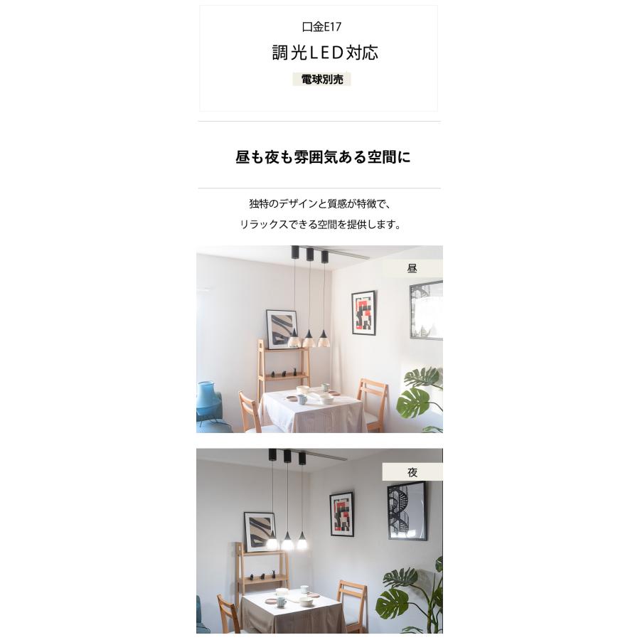 伸縮可能 ダクトレール取付専用 ペンダントライト 1灯 E17 ガラス ペンダント シェード TRPL-E17GL ビームテック | Beamtec | 05