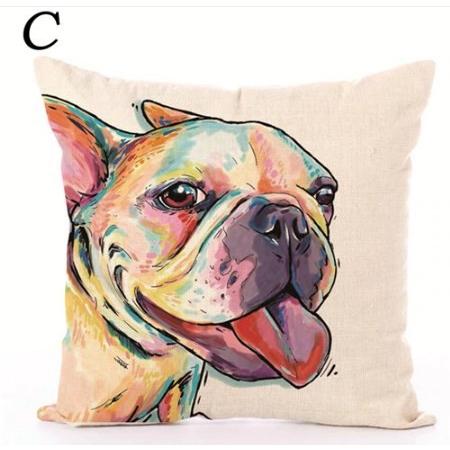 イギリス お土産 ユニオンジャック 刺繍 クッション カバー 犬 ブルドッグ イギリス お土産 ユニオンジャック 刺繍 クッション カバー 犬