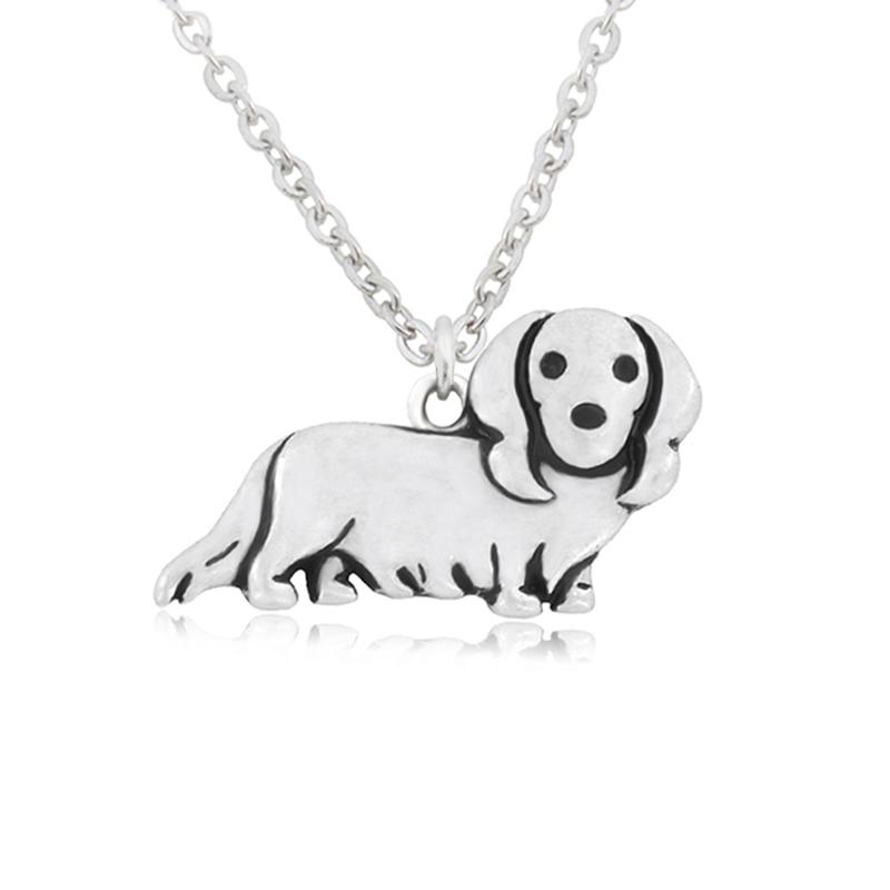 犬型・犬柄のネックレス シンプル シルバー 輸入雑貨 アクセサリー 犬