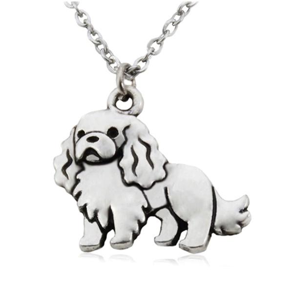 犬型・犬柄のネックレス シンプル シルバー 輸入雑貨 アクセサリー 犬 