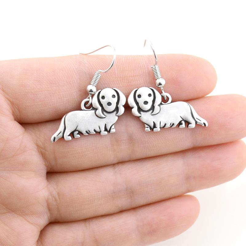犬型・犬柄のピアス シルバー シンプル 輸入雑貨 アクセサリー 犬