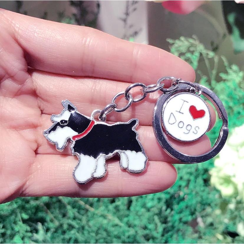 シュナウザー キーホルダー エナメル 輸入雑貨 アクセサリー 犬