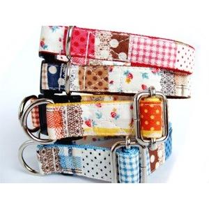 犬用首輪／ハーネス レースパッチ柄（全4色） オーダーメイド品 子犬