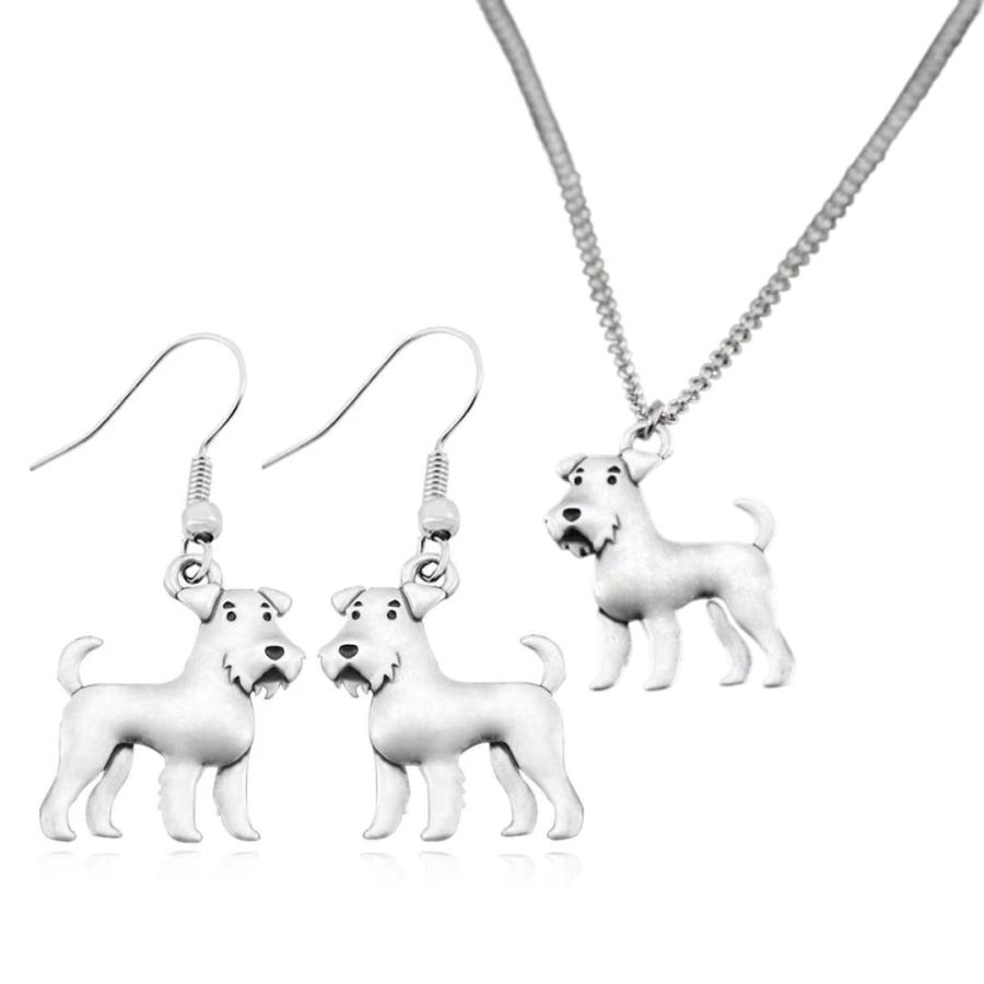 シュナウザー テリア ピアス ネックレス シルバー シンプル 輸入雑貨  