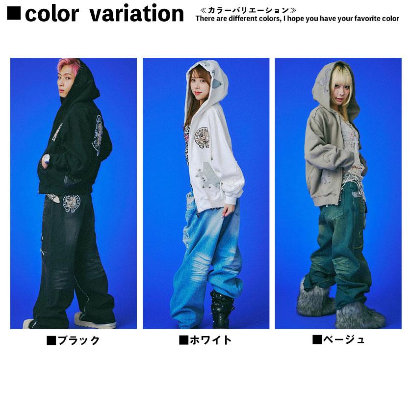 GALFY（ガルフィー） ジップ パーカー 百合の紋紋 メンズ レディース