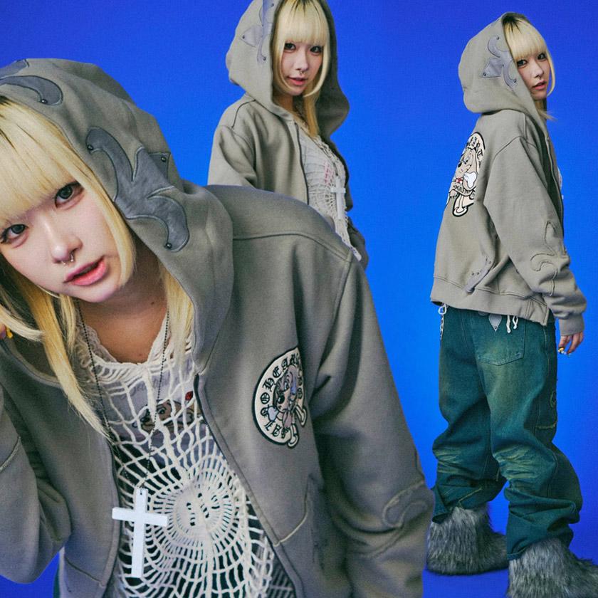 GALFY（ガルフィー） ジップ パーカー 百合の紋紋 メンズ レディース