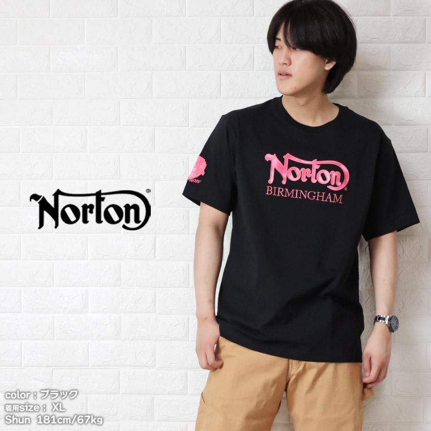 ノートン（NORTON） 半袖 Tシャツ メンズ バック刺繍 プリント ピンク 