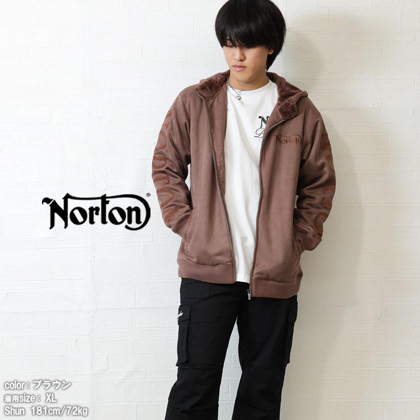ノートン（NORTON） 裏ボア ジップパーカー モイストスウェード メンズ 