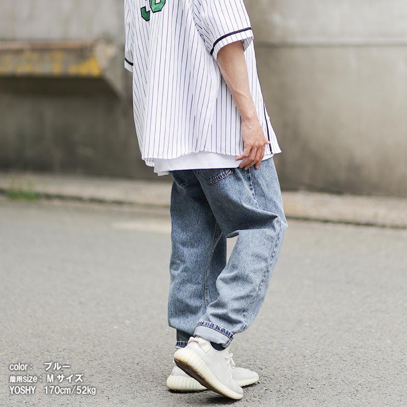 Beansセレクト デニム ワイドパンツ バギータイプ ケミカル Beansセレクト デニム ワイドパンツ バギータイプ ケミカル