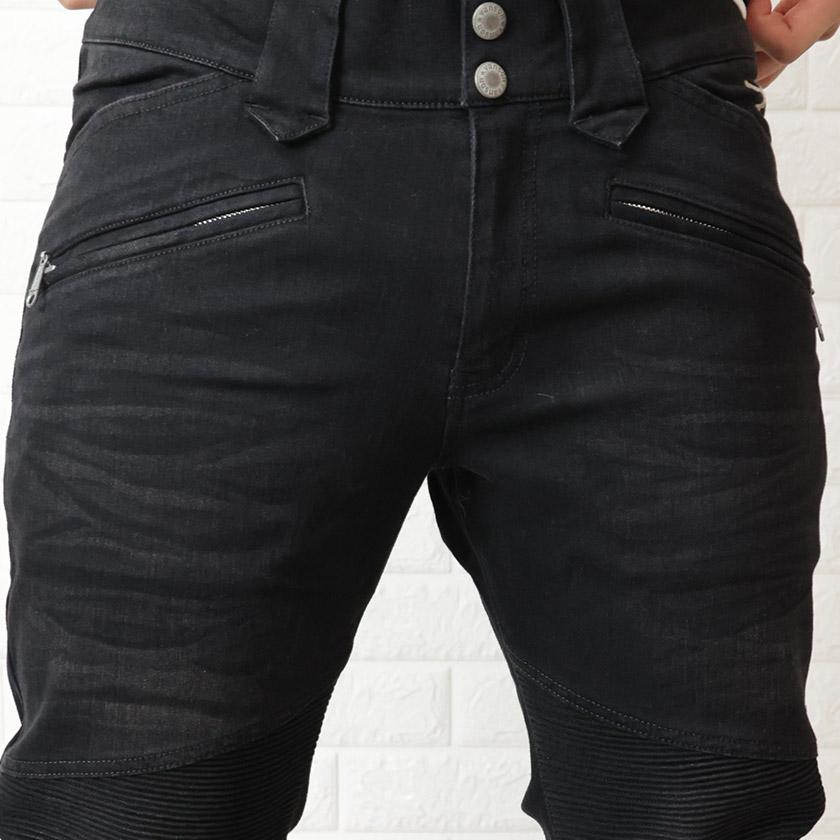 【美品】VANSON(バンソン)バイカーデニム/ストレッチ/ブラック/34インチ VANSON（バンソン） ジーンズ メンズ ストレッチ デニム バイカー