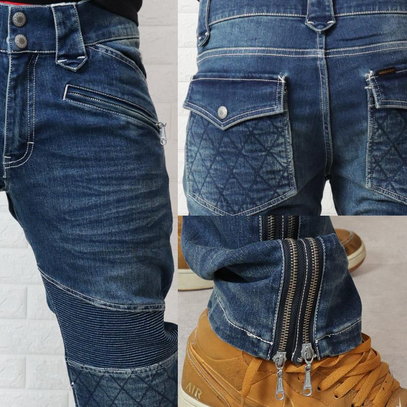 【美品】VANSON(バンソン)バイカーデニム/ストレッチ/ブラック/34インチ VANSON（バンソン） ジーンズ メンズ ストレッチ デニム バイカー